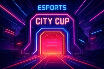 Neon arena entrance for city cup