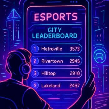 Leaderboard app showing city rankings across Europe