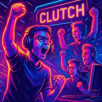 Closeup of hands celebrating a clutch on mobile