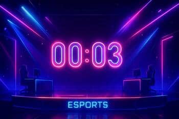 Empty stage with a countdown timer on the main screen