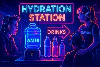 Hydration station at a venue with refill taps