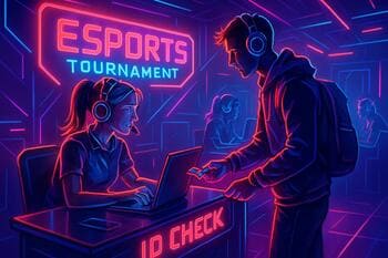 ID check desk at tournament registration