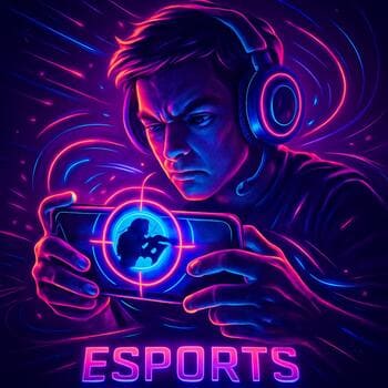 Closeup of thumb and gyro aim on phone screen