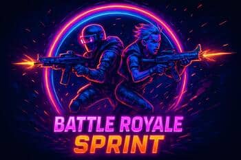 Battle Royale sprint artwork with shrinking neon circle