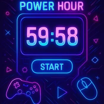Power hour countdown timer on mobile screen