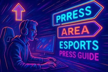 Press pit near the stage with clear guidelines signage