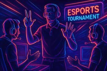 Referee demonstrating standardized hand signals