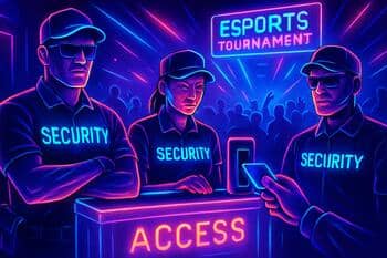 Safety desk with staff and timestamp logbook