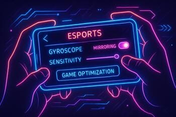 Phone settings showing gyro and sensitivity mirroring