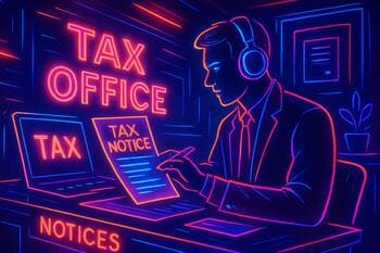 Help desk with tax notices and guidance leaflets